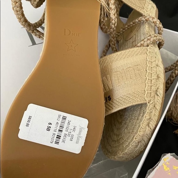 🔥sold🔥Christian Dior Rubber Lace-up Logo Sandals - Picture 5 of 10